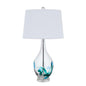 27" Clear Glass Table Lamp With White Empire Shade