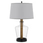 30" Black Metal Novelty Table Lamp With Gray Empire Shade