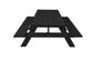 94" Charcoal Solid Wood Outdoor Picnic Table