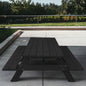 94" Charcoal Solid Wood Outdoor Picnic Table