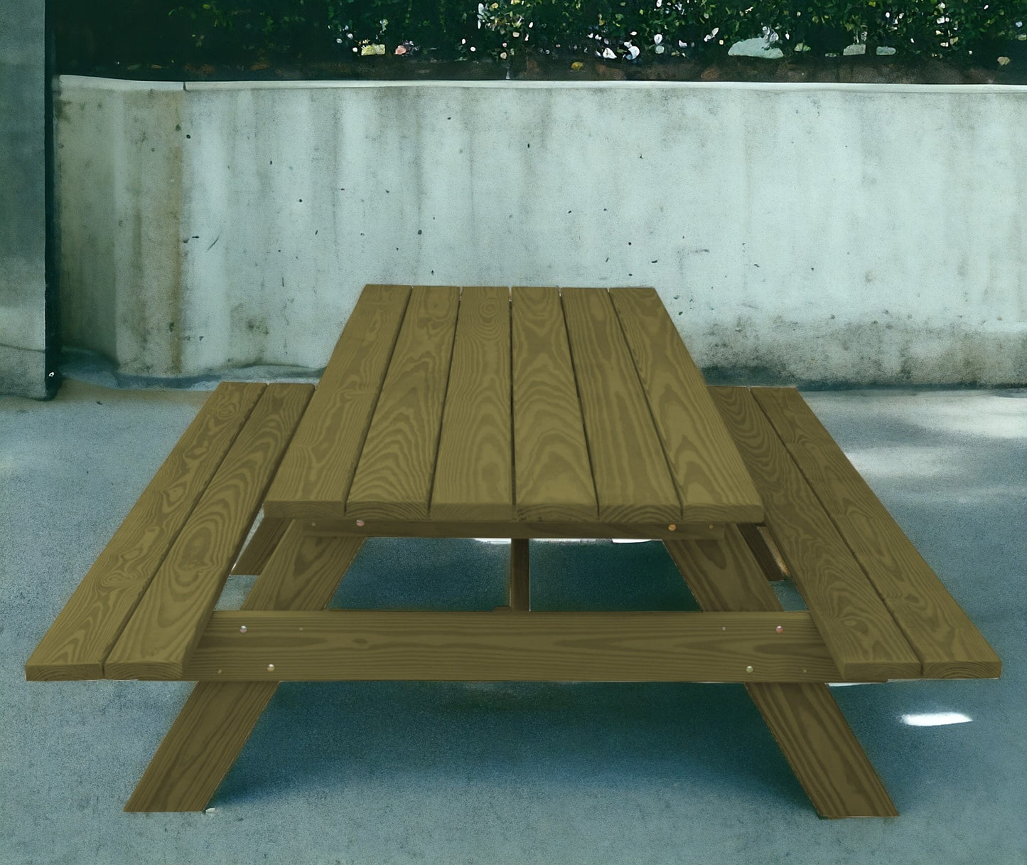 94" Green Solid Wood Outdoor Picnic Table