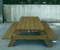 94" Green Solid Wood Outdoor Picnic Table