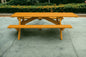 94" Natural Solid Wood Outdoor Picnic Table