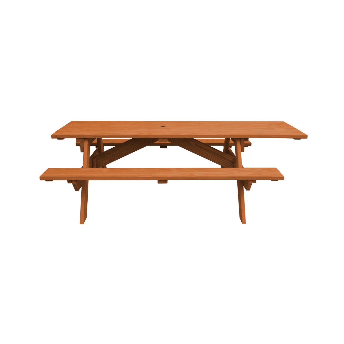 Cedar Chest Solid Wood Outdoor Picnic Table Umbrella Hole