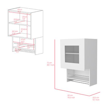 20" White Wall mounted Accent Cabinet With One Shelf