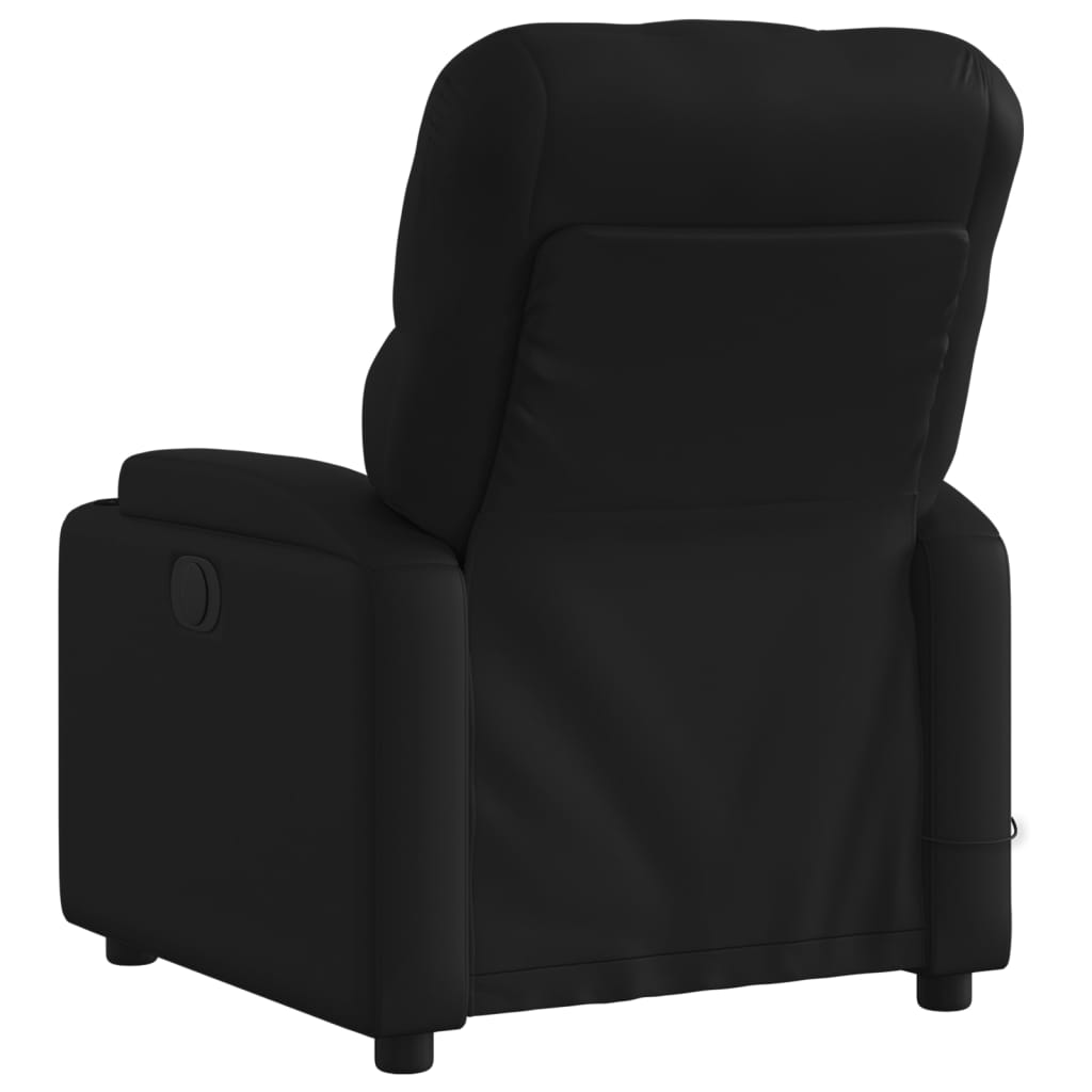 Electric Massage Recliner Chair Black Faux Leather