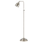 62" Nickel Adjustable Traditional Shaped Floor Lamp With Nickel Dome Shade