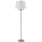 62" Nickel Four Light Traditional Shaped Floor Lamp With White Square Shade