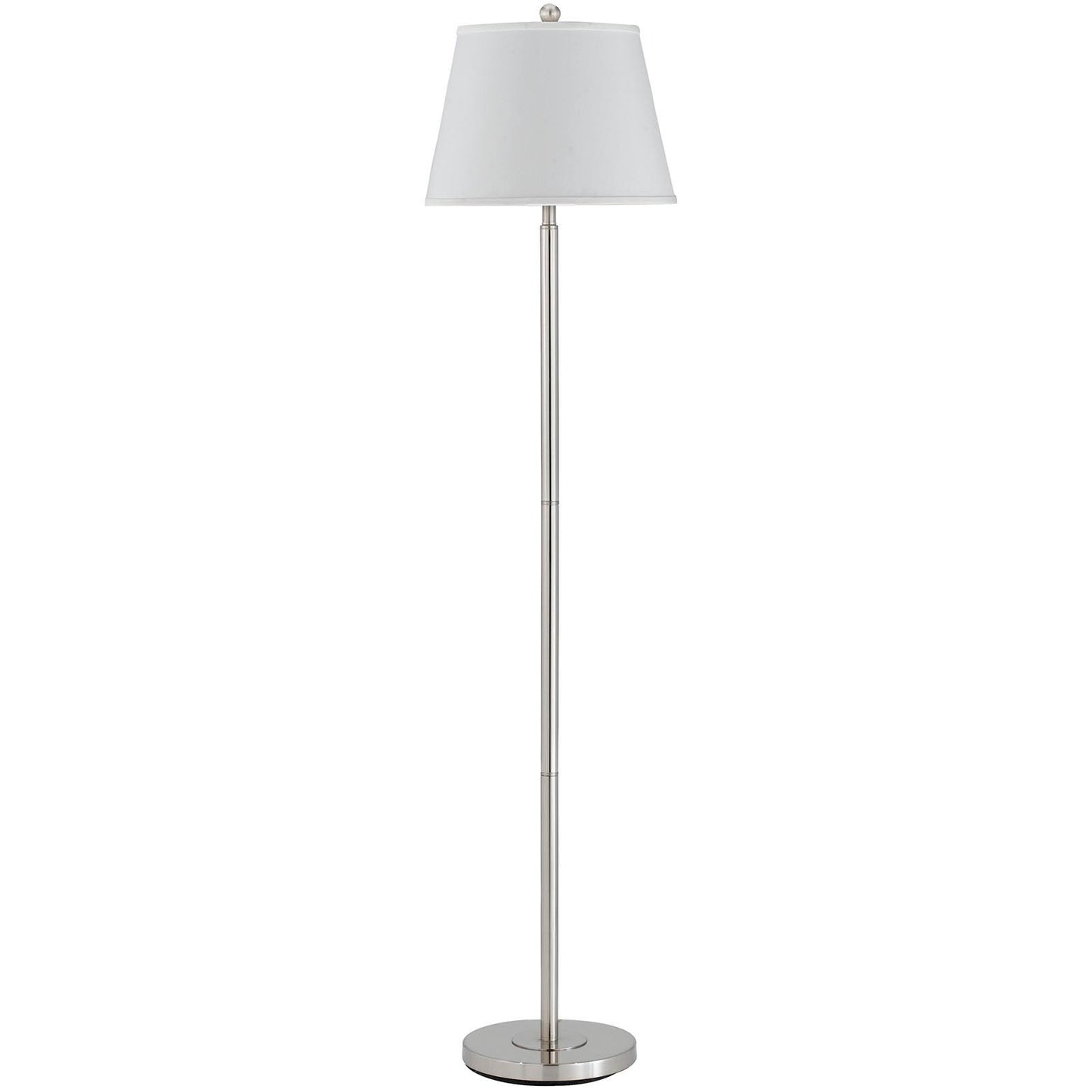 60" Nickel Traditional Shaped Floor Lamp With White Square Shade