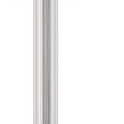 60" Chrome Two Light Traditional Shaped Floor Lamp With White Rectangular Shade