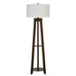 65" Brown Tripod Floor Lamp With White Rectangular Shade