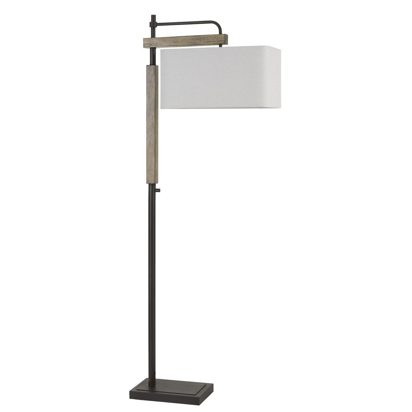 64" Bronze Traditional Shaped Floor Lamp With White Rectangular Shade