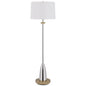 61" Chrome Traditional Shaped Floor Lamp With White Square Shade