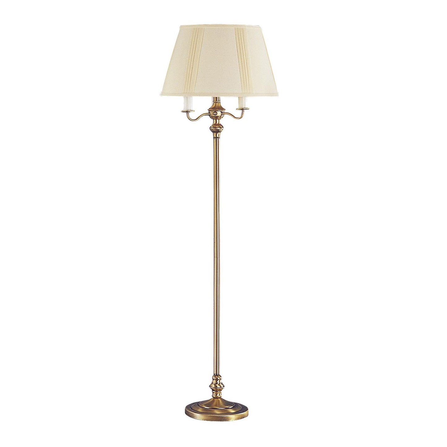 60" Bronze Four Light Traditional Shaped Floor Lamp With Beige Square Shade