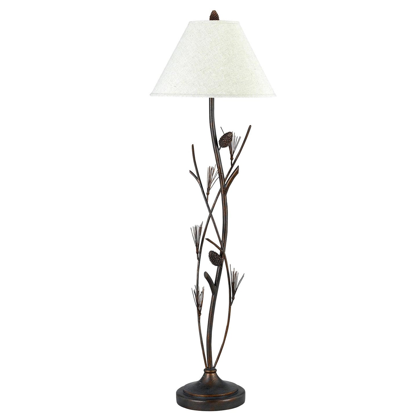 60" Rusted Traditional Shaped Floor Lamp With Brown Empire Shade