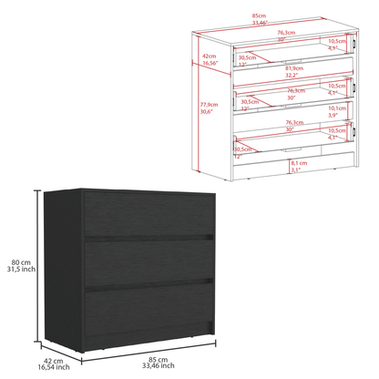 Three Piece Black Bedroom Set