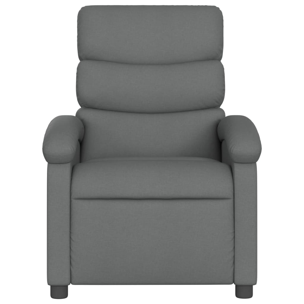 Massage Recliner Chair Dark Gray Fabric