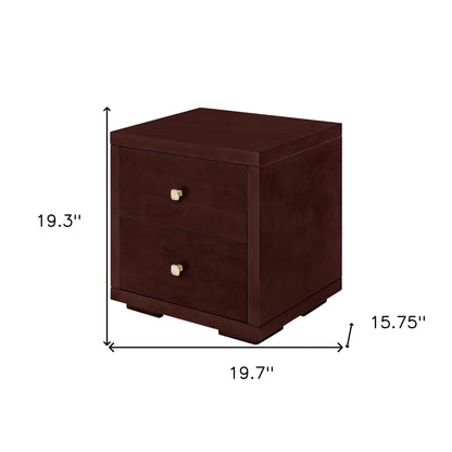 19" Cherry Two Drawer Nightstand