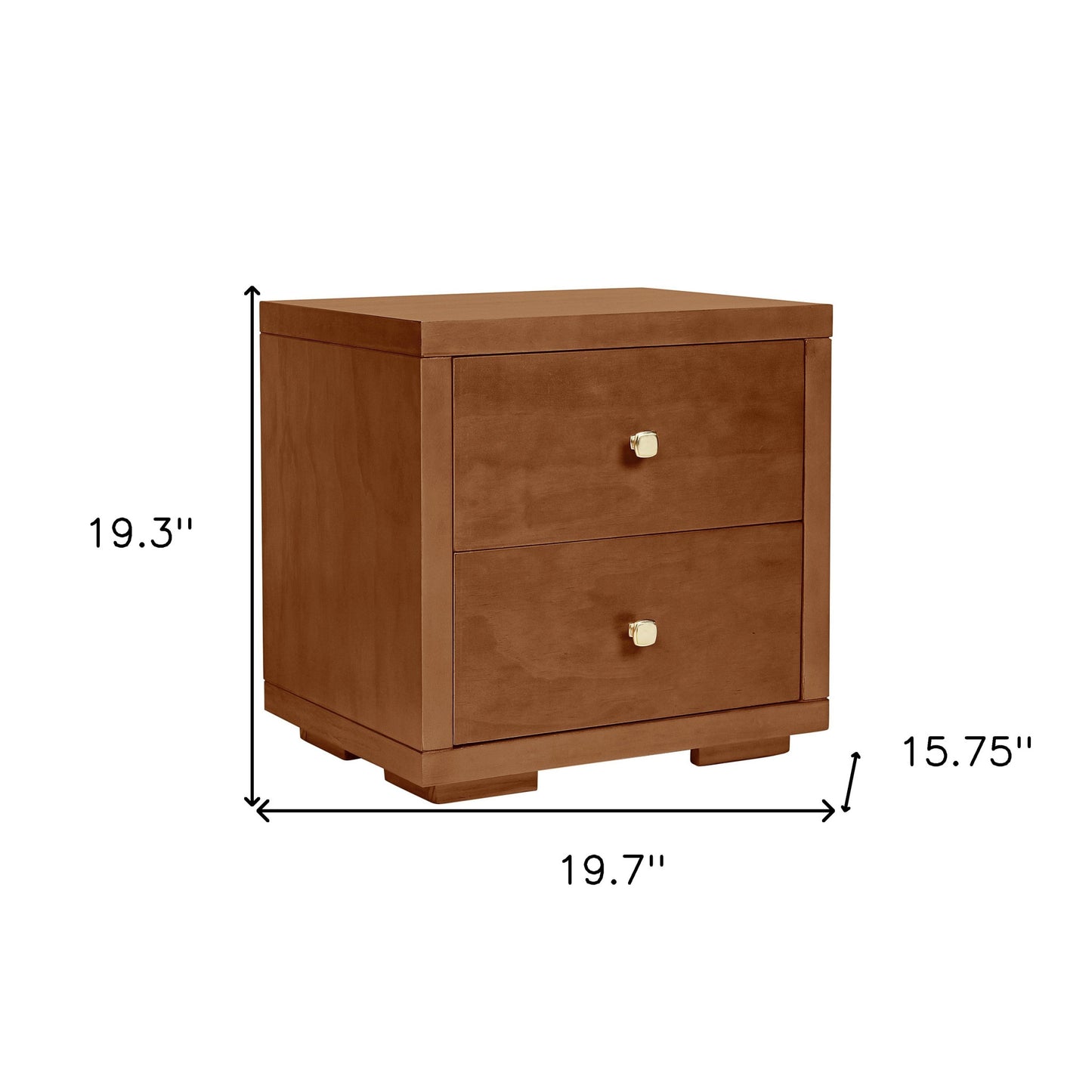 19" Cherry Two Drawer Nightstand