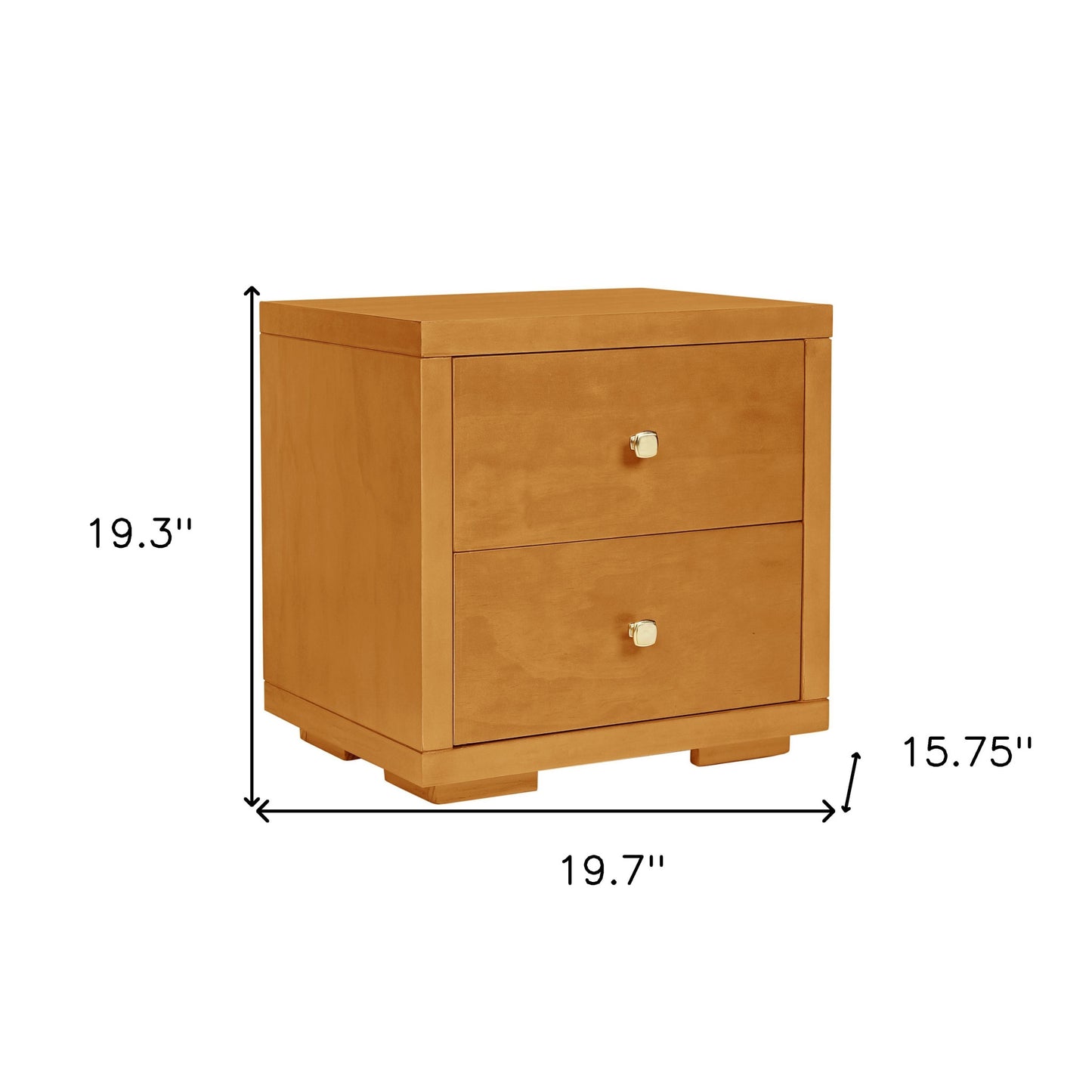 19" Cherry Two Drawer Nightstand