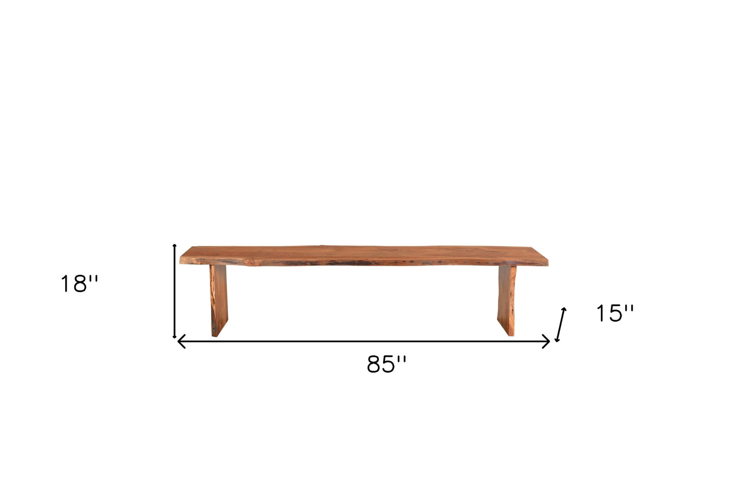 85" Natural Solid Wood Dining Bench