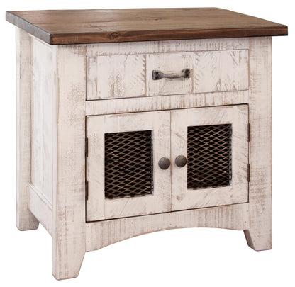 27" White One Drawer Nightstand