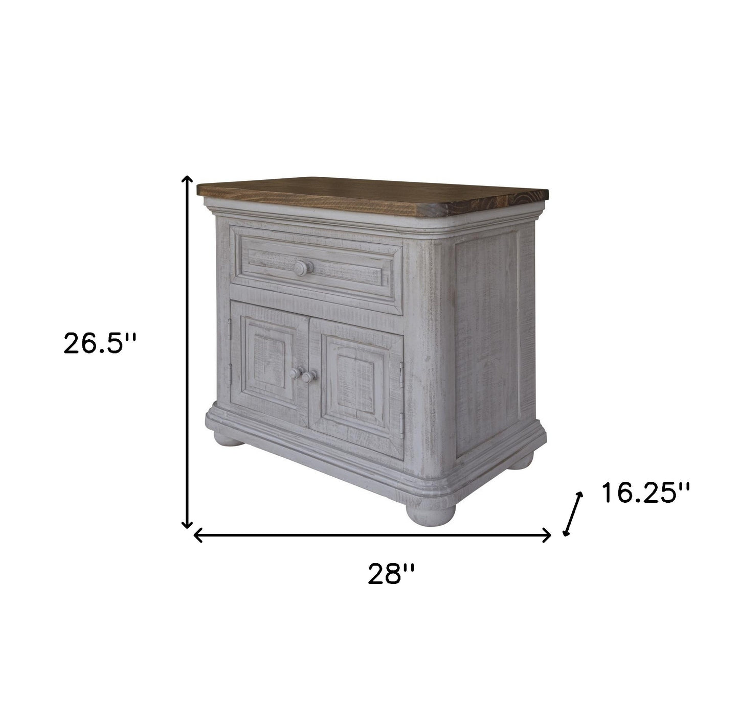 27" Gray One Drawer Nightstand