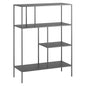 48" Gray Metal Four Tier Double Bookcase