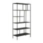 72" Black Metal Six Tier Etagere Bookcase