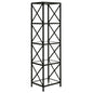 66" Black Metal And Glass Four Tier Etagere Bookcase