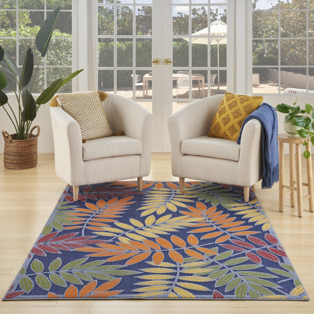 4' X 6' Cream Floral Power Loom Area Rug