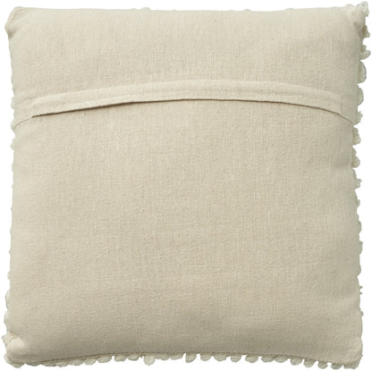 20" Ivory Wool Blend Throw Pillow With Texture