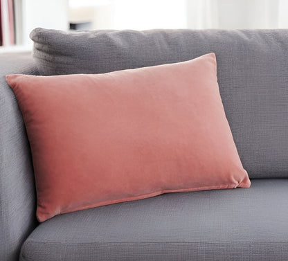 14" X 20" Blush Velvet Lumbar Throw Pillow