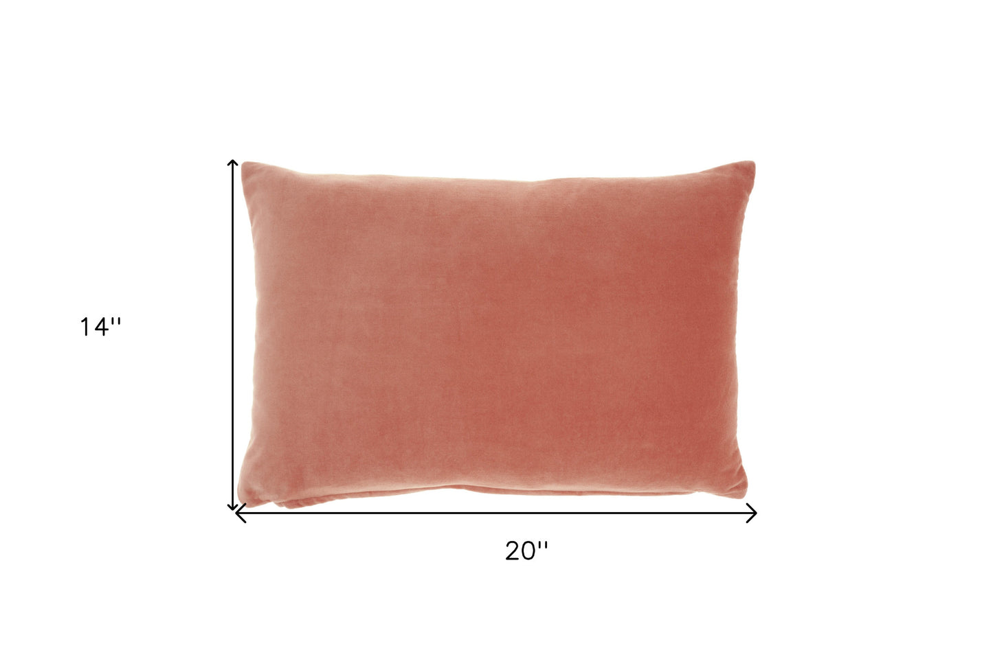 14" X 20" Blush Velvet Lumbar Throw Pillow