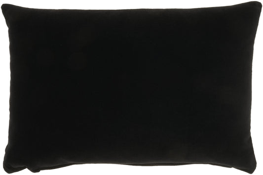 14" X 20" Black Velvet Lumbar Throw Pillow