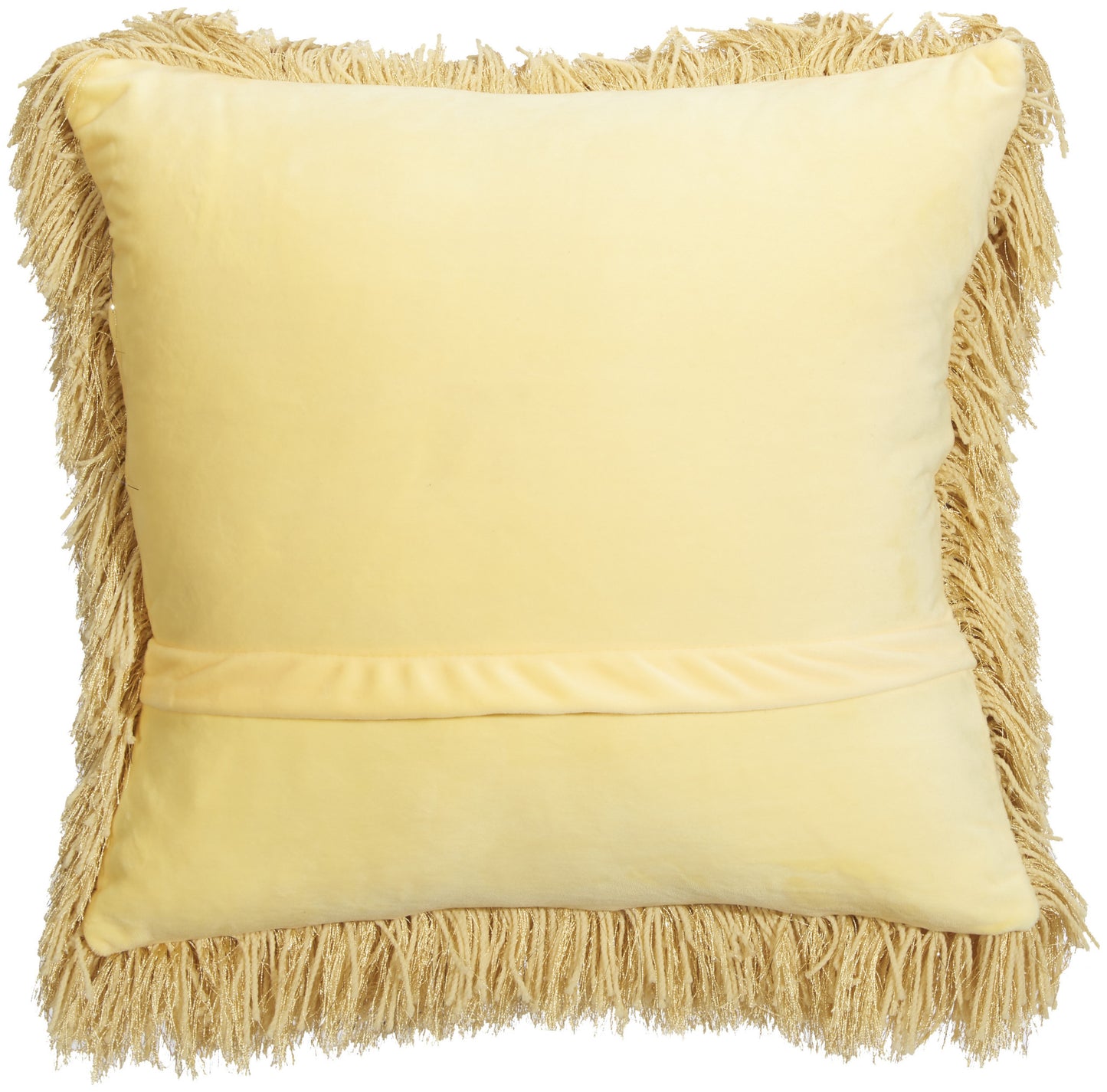 20" Yellow Shag Throw Pillow