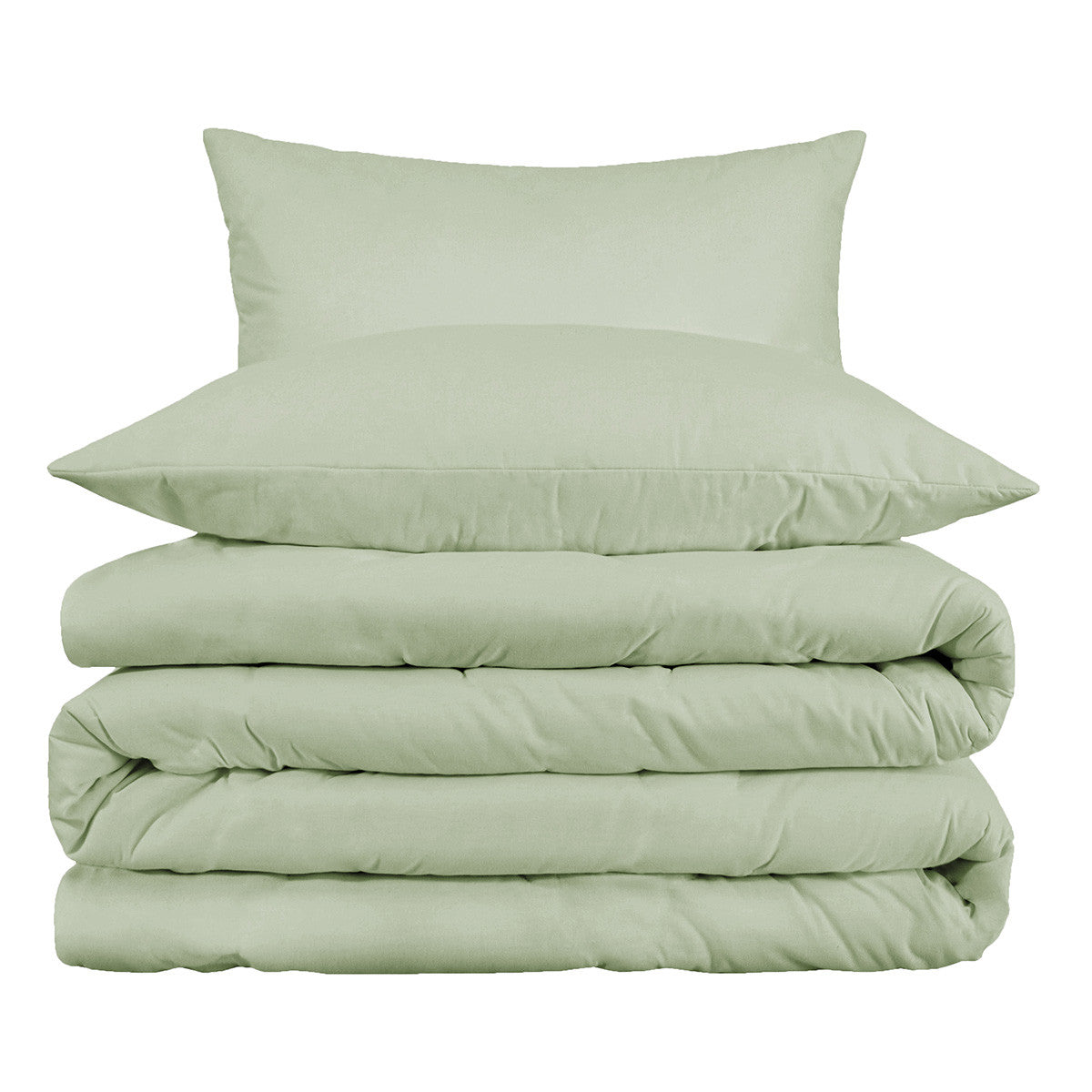 Light Green Queen Cotton Blend 1000 Thread Count Washable Duvet Cover Set