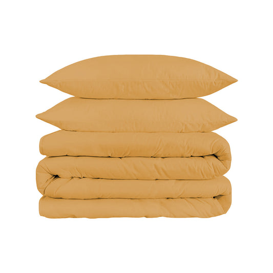 Gold Queen Cotton Blend 1200 Thread Count Washable Duvet Cover Set