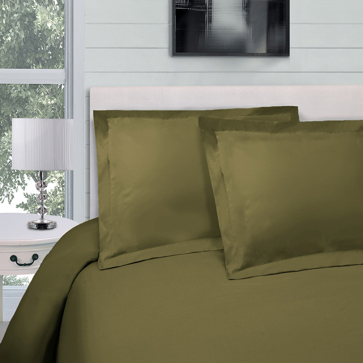 Sage Twin Cotton Blend 300 Thread Count Washable Duvet Cover Set