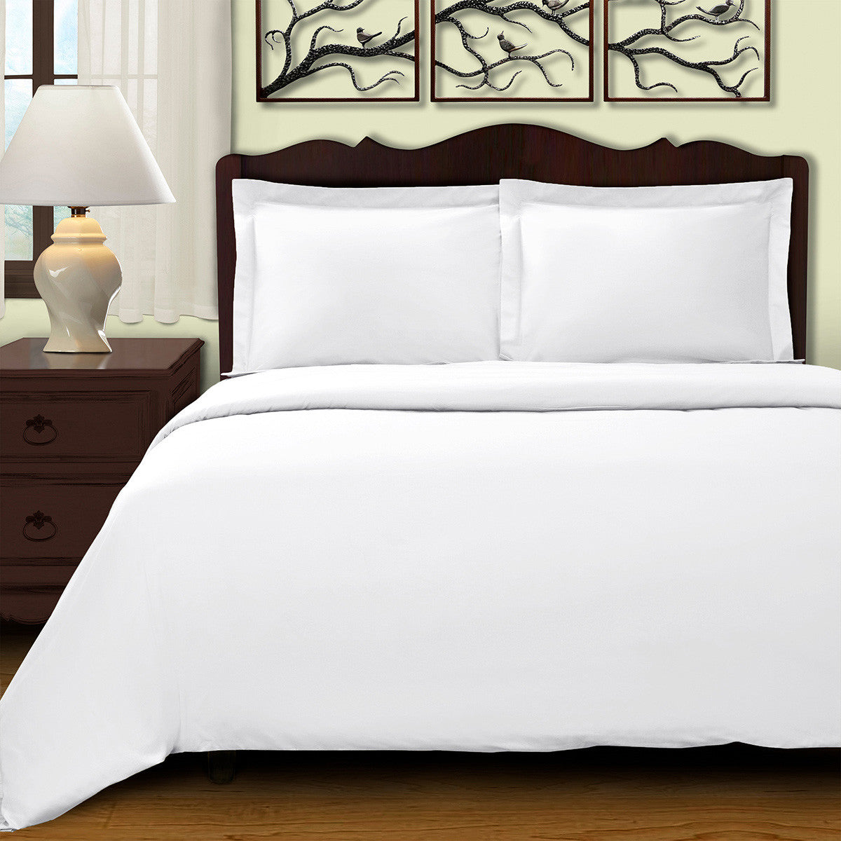 White Queen Cotton Blend 400 Thread Count Washable Duvet Cover Set