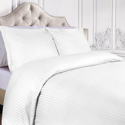 White Queen Cotton Blend 400 Thread Count Washable Duvet Cover Set