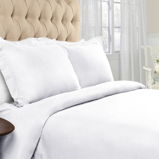 White Queen Cotton Blend 0 Thread Count Washable Duvet Cover Set