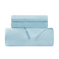 Light Blue King Cotton Blend 0 Thread Count Washable Duvet Cover Set