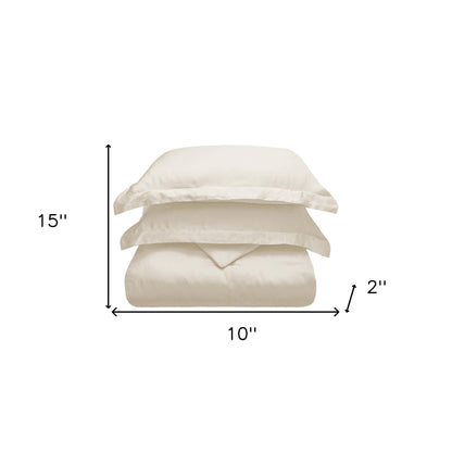 Ivory King Cotton Blend 300 Thread Count Washable Duvet Cover Set