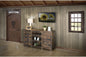 60" Brown Solid Wood Cabinet Enclosed Storage Distressed TV Stand