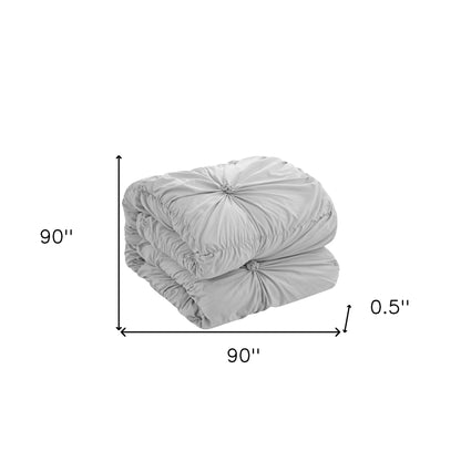 Gray Queen Polyester 180 Thread Count Washable Down Comforter Set