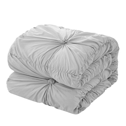 Gray Queen Polyester 180 Thread Count Washable Down Comforter Set