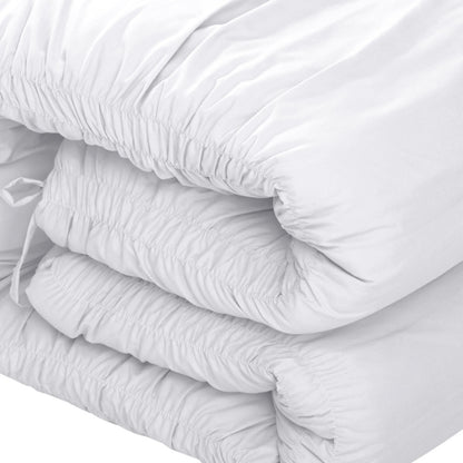 White Twin Polyester 180 Thread Count Washable Down Comforter Set