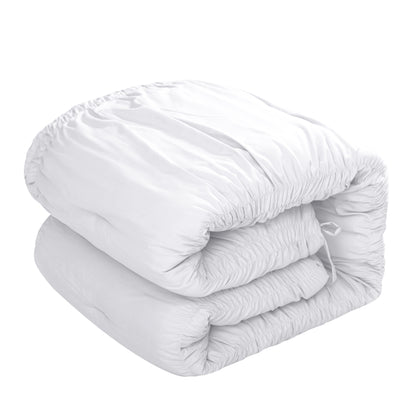 White Twin Polyester 180 Thread Count Washable Down Comforter Set