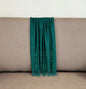 52" X 67" Green Woven Wool Throw Blanket with Fringe